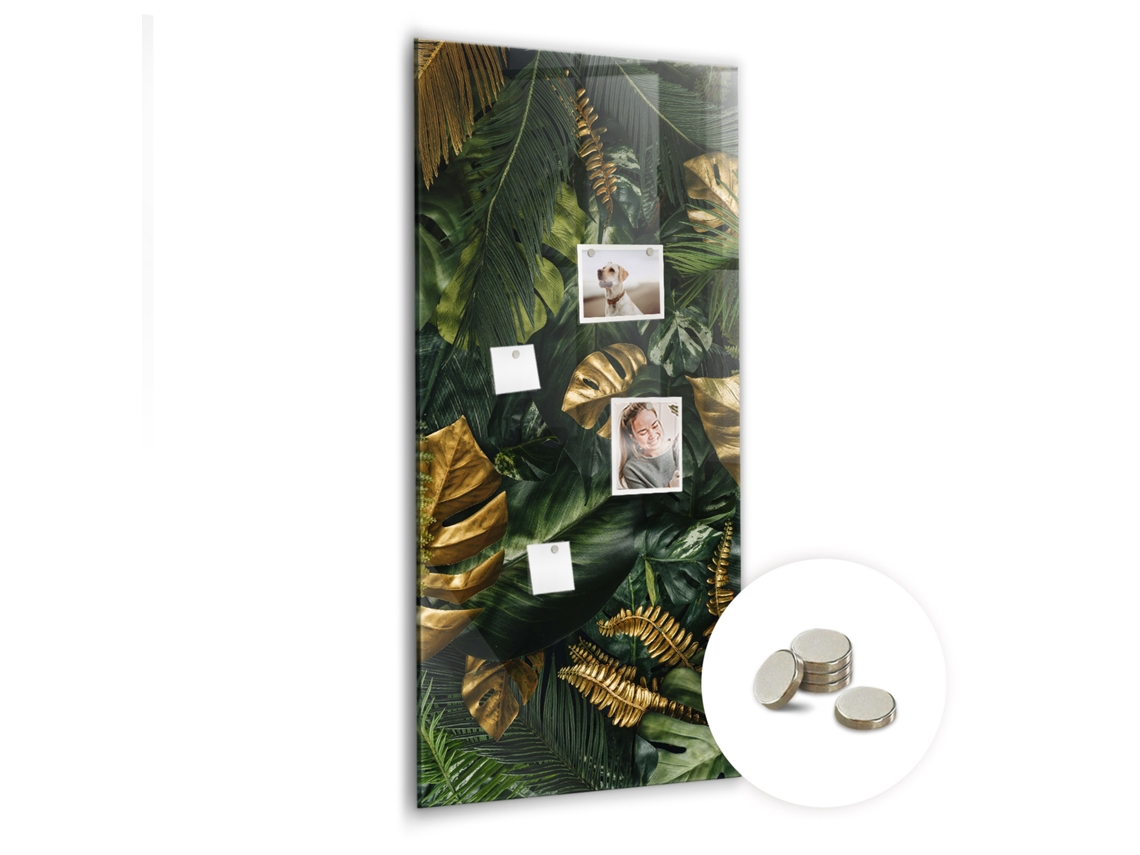 Quadro Magnético Folhas Tropicais Para A Cozinha Espelharte (60x120 Cm)