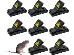 Conjunto 8 Armadilhas Para Ratos Plástico Preto Dureforward