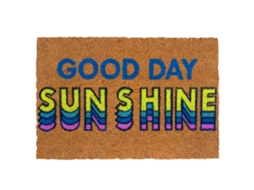 Capacho Relaxdays Fibra De Coco Good Day Sunshine, Retro, Antiderrapante, Interior Exterior, 40x60 Cm, Colorido