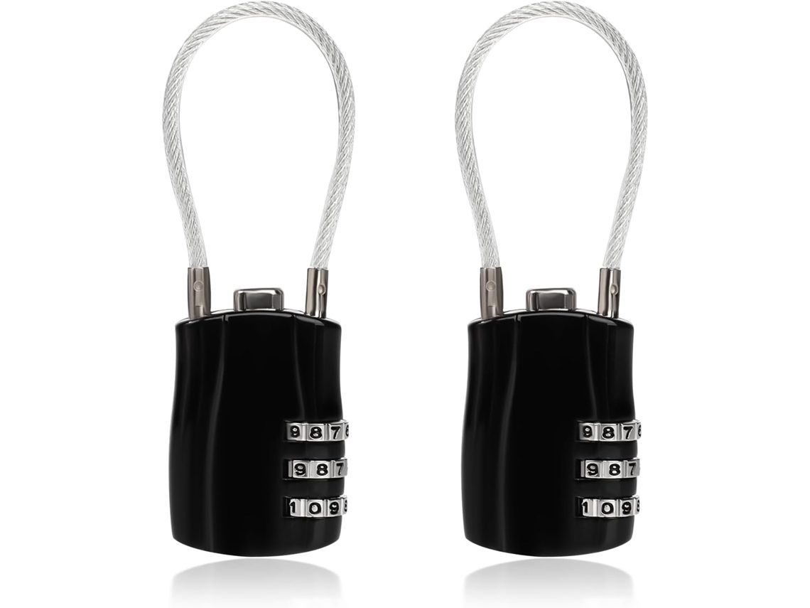 Conjunto De 2 Cadeados Com Código De 3 Dígitos