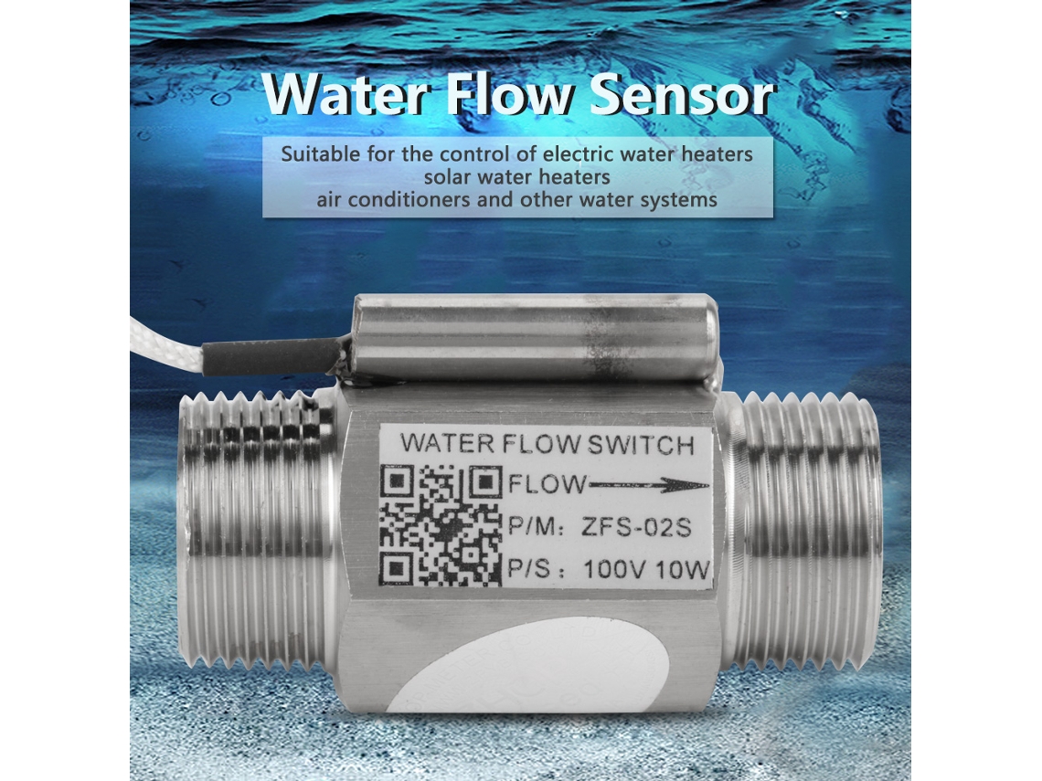 Laxiscreed Sensor De Fluxo De Água Em Aço Inox Com Rosca Dupla 3/4" Npt Para Deteção E Controlo De Água