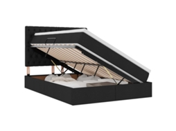 Cama com Arrumação e Led com Led Preto 140x200 cm Poliéster MAISON EXCLUSIVE