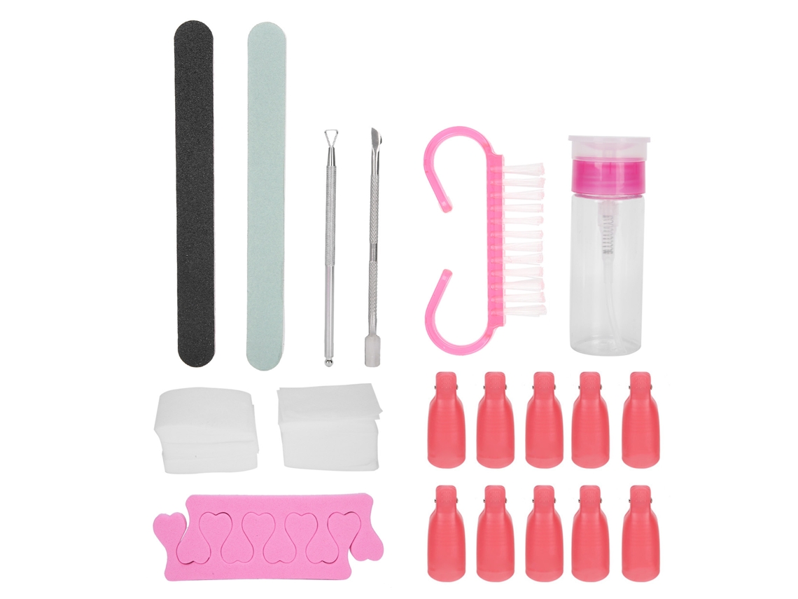 Kit De Ferramentas De Manicure E Arte De Unhas Com Cutter, Pusher, Lixas E Algodões