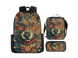 Mochila De Estudante 17 Polegadas - Conjunto 3 Peças Com Estojo E Lancheira Ideal Para Escola (estilo H)
