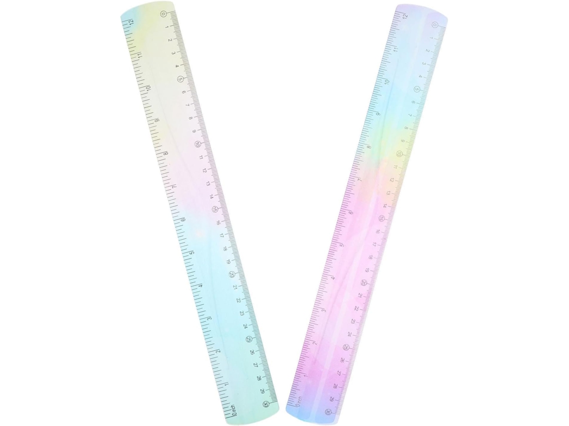 Régua Flexível Crafthrou De 30cm Para Desenho E Medição, Feita De Pvc, Com Design Colorido E Durável, Ideal Para