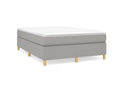 Estrutura de Cama com Molas Tecido Cinzento Claro MAISON EXCLUSIVE (140x200 cm)