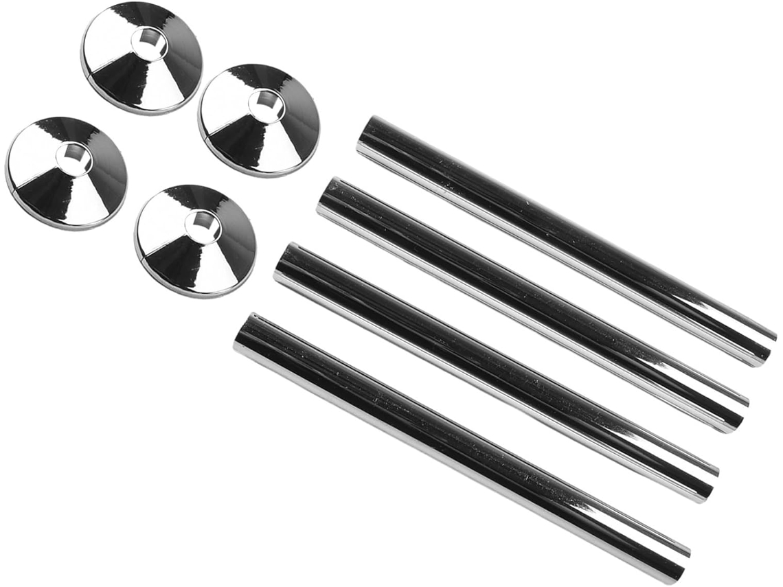 Conjunto De 8 Capas Cromadas Para Tubos Radiador, 15 Mm Espessura, Com Mecanismo Encaixe