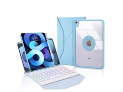 Capa de Teclado Bluetooth para Ipad 2017/2018 9.7 XIAOMOYU com retroiluminado e compartimento para caneta, preto