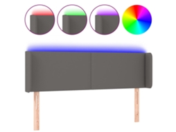 Led Headboard, Led Headboards Vidaxl Cinzeto Couro Artificial (147 X 16 X 78/88 Cm)