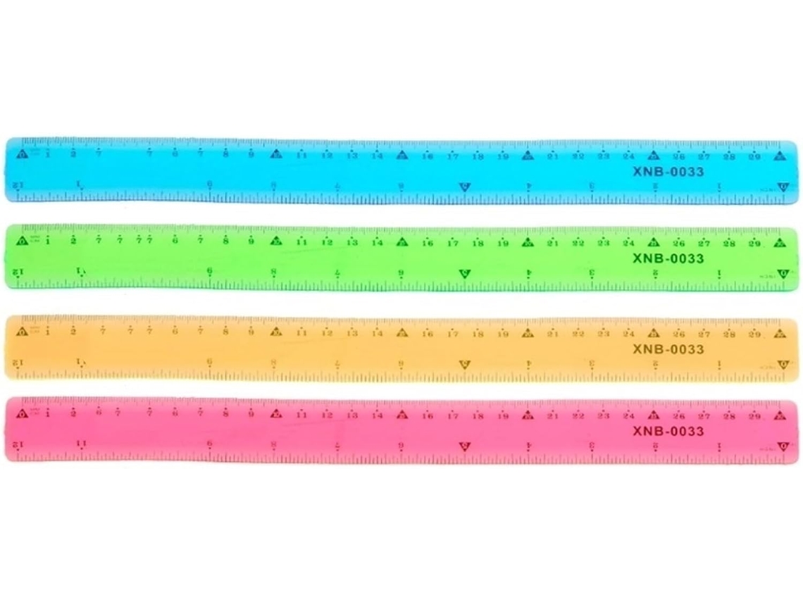 Régua Dobrável Helix De Plástico, Macia E Flexível, Multicolorida