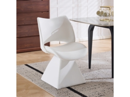 Cadeira Giratória Conforto Em Branco, Espaldar Alto Em Couro Sintético, Ideal Para Sala De Jantar, Home Office E Estar.