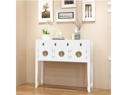 Aparador estilo chino de madera maciza blanco