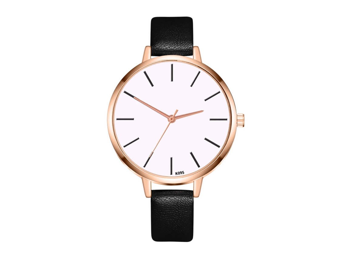 Relógio de Pulso Feminino Zhoulianfa de Quartzo com Pulseira Pu Mostrador Redondo Simples