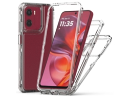 Capa Destacável 3 Em 1 Para Motorola Moto G05 4g / G15 4g / E15 4g, Capa Traseira De Tpu Transparente E Anti-queda