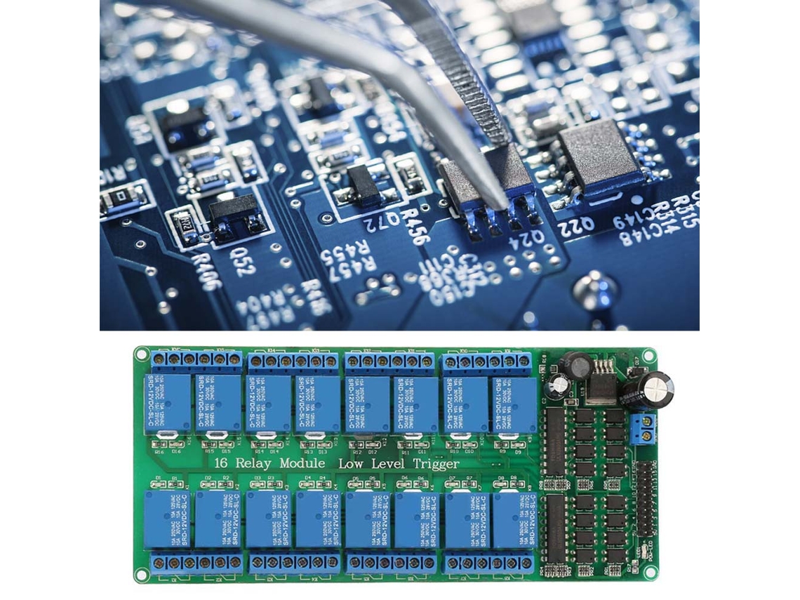 Módulo Relé Óptocoplador 16 Canais 12v Trigger Baixo