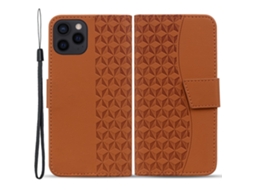 Capa Para Iphone 15 Pro Pele Sintética Castanho