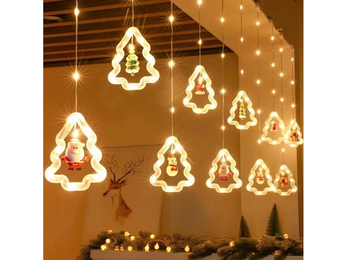 Guirlanda De Luz Para Janela,luz De Natal Led,decoração De Natal Pendurada,lâmpadas Led De Natal,lustre De Ventosa De Natal Para Quarto,jardim Btforus