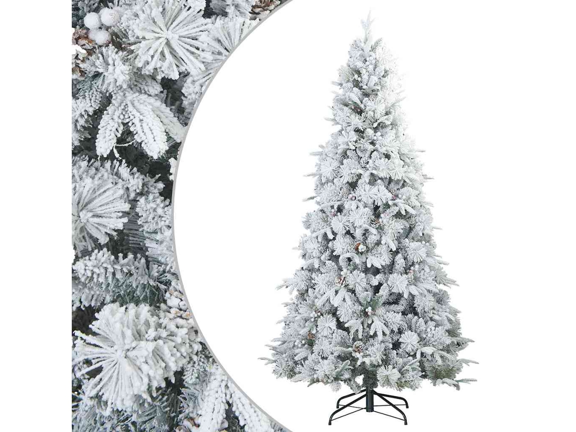 Conjunto 1 Árvore Artificial Vidaxl Branco Pvc (210 Cm)