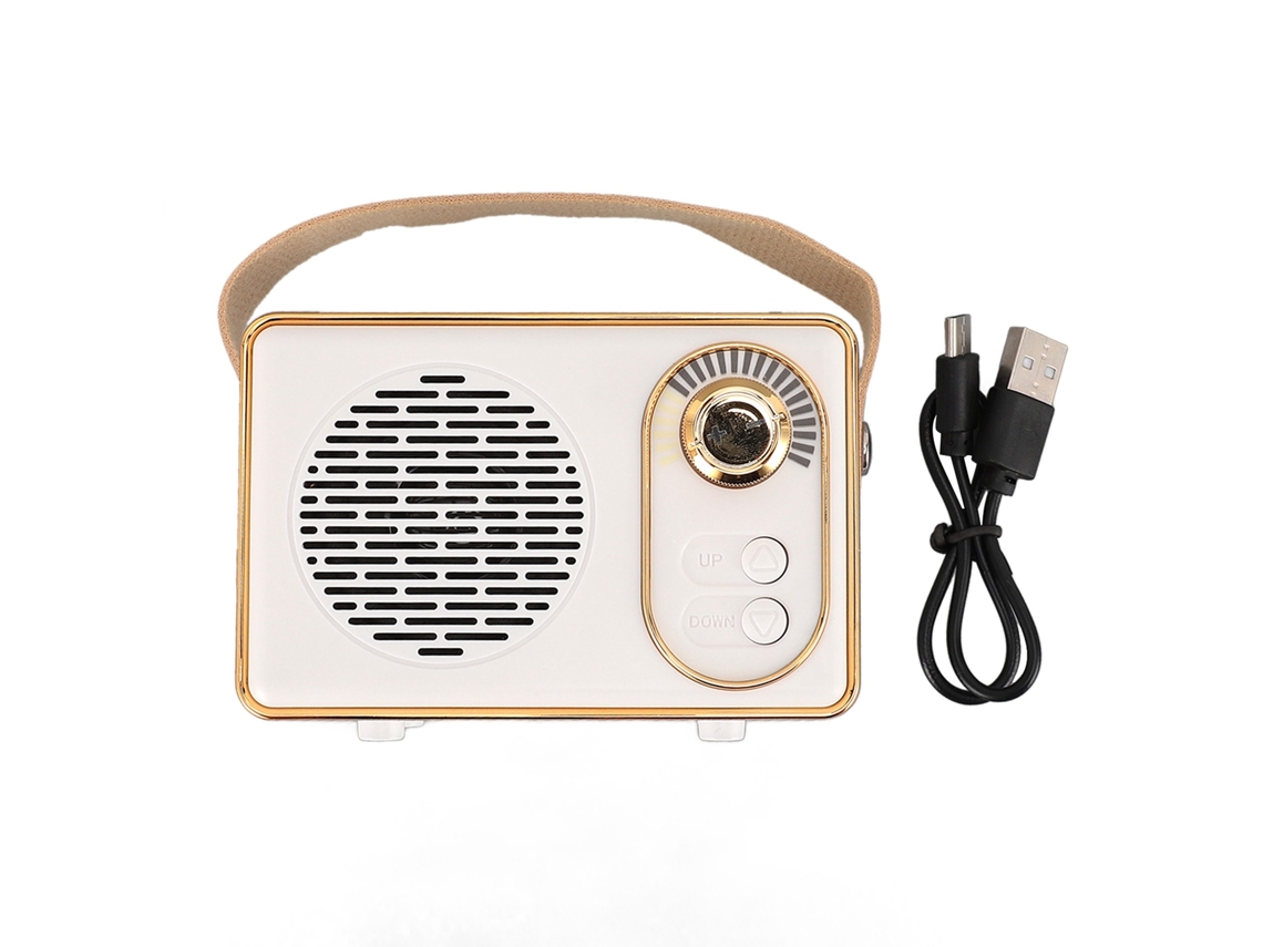 Aetheria alto falante Portátil Vintage Estilo Clássico Cute Bt 5.3 Som Estéreo Hifi 500mah Branco