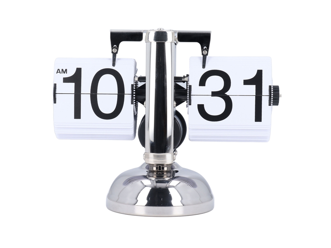 Primerox relógio de Mesa Mecânico Vintage com Folhas Automáticas Aço Inoxidável Bateria Powered