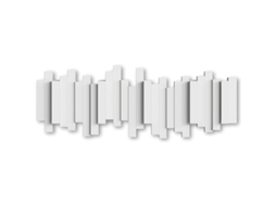 suporte de Parede para Roupas com 5 Ganchos Plegáveis, Branco, 48 X 18 X 3 Cm