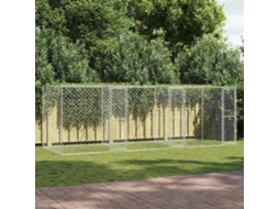 Vidaxl Jaula Para Cão Prateado 600 X 200 X 200 Cm Aço Galvanizado