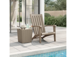 Cadeira De Jardim Adirondack Polipropileno Castanho Claro Dkd Home Decor