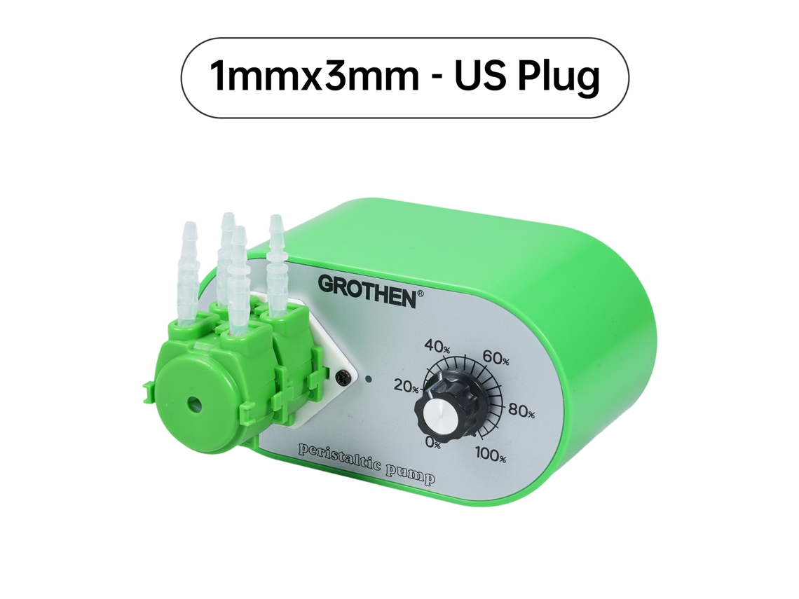 Bomba Peristáltica Ajustável 5-20ml/min, Tubo de Silicone Alimentar 1mmx3mm, com Adaptador, 100-240V | S/MARCA