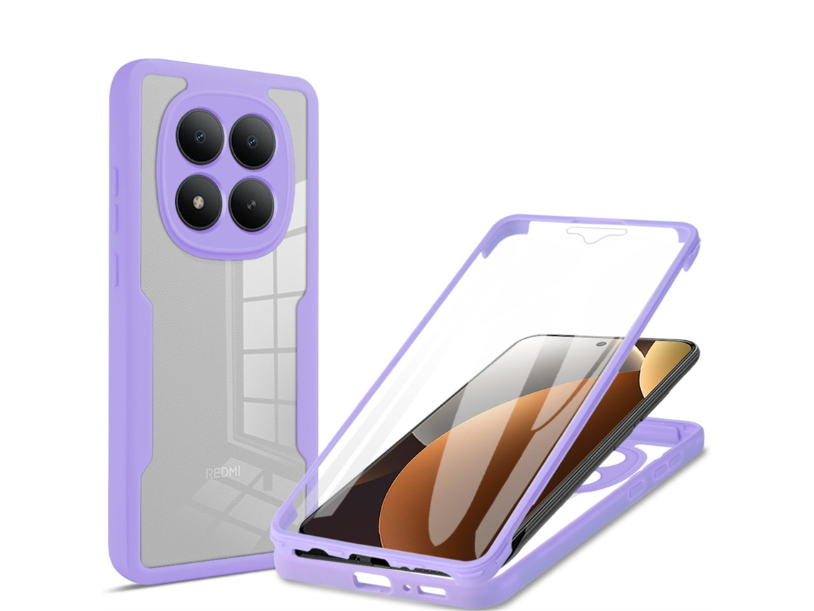 Capa Transparente À Prova De Choque Com Proteção Total De 360° Para Redmi Note 15 Pro Plus 5g - Roxa