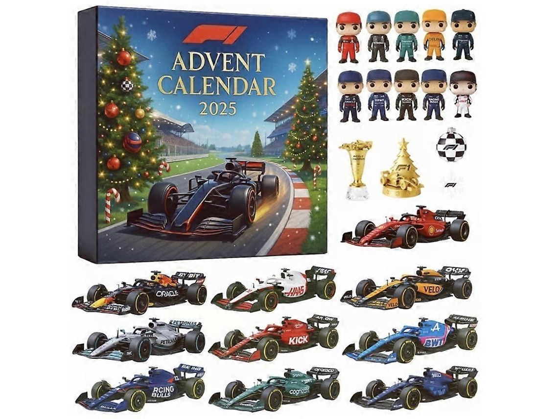 Calendário de Adviento F1 Presente de Natal Caixa Cega Temática de Corrida
