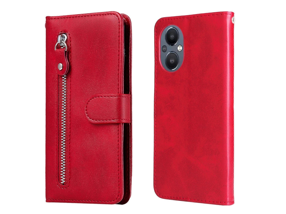 Capa De Couro Com Textura De Bezerro, Zíper E Abertura Horizontal Para Oppo Reno7 Z/a96 5g/oneplus Nord N20 5g
