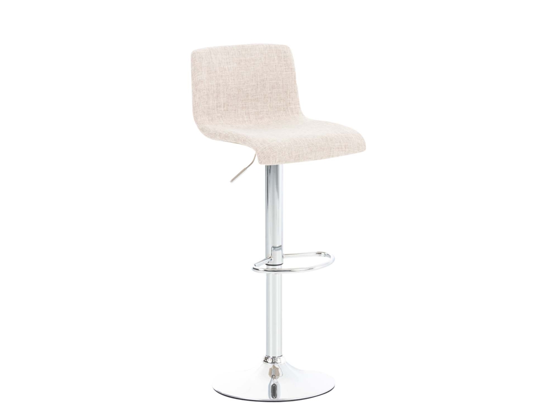 Banco de bar Hover em tecido creme/metal cromado CLP