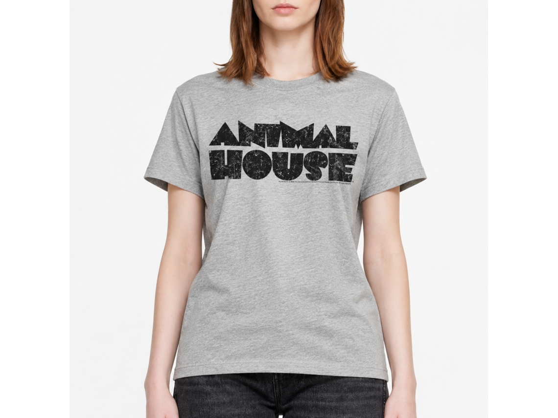 Rockinstone Animal House Movie Logo Heather Gray Adult T-shirt Size:s