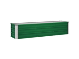 Canteiro Elevado Aço 183x47x40cm Luvas Verdes Hortaliças VELTRIX