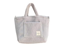 Bolsa De Pelúcia Feminina, Bolsa De Ombro Fofa, Bolsa Transversal De Grande Capacidade Para O Inverno, Cinza