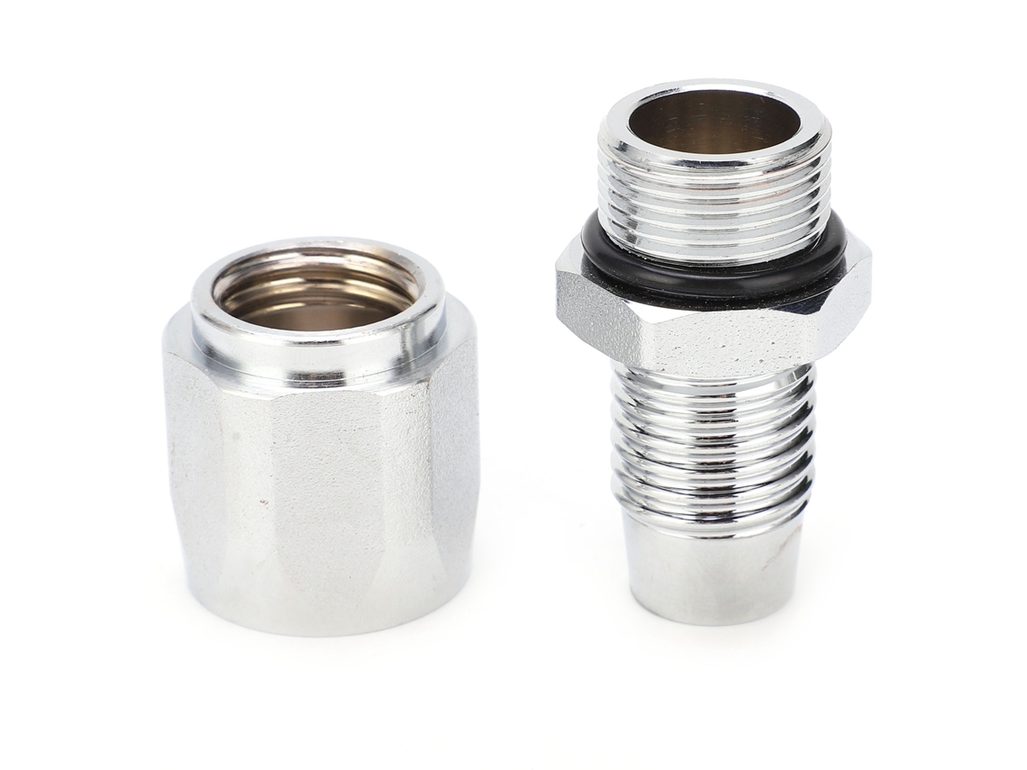 Conector de tubo de óleo em latão cromado 3/4 Polegada. Adaptador de conexão para acessórios de máquina de graxa Fixo