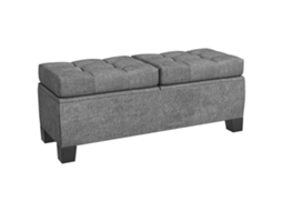 Banco de Cama Arrumação Tecido Acolchoado (cinza, 116x41x47cm)
