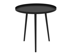 Mesa de centro redonda para jardim com estrutura de aço ZENCORE SERVICES preta Ø40x50 cm