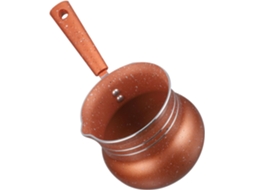 Mini Panela De Leite Multifuncional Com Tampa, Doméstica Antiaderente 10 Cm, Cor Café