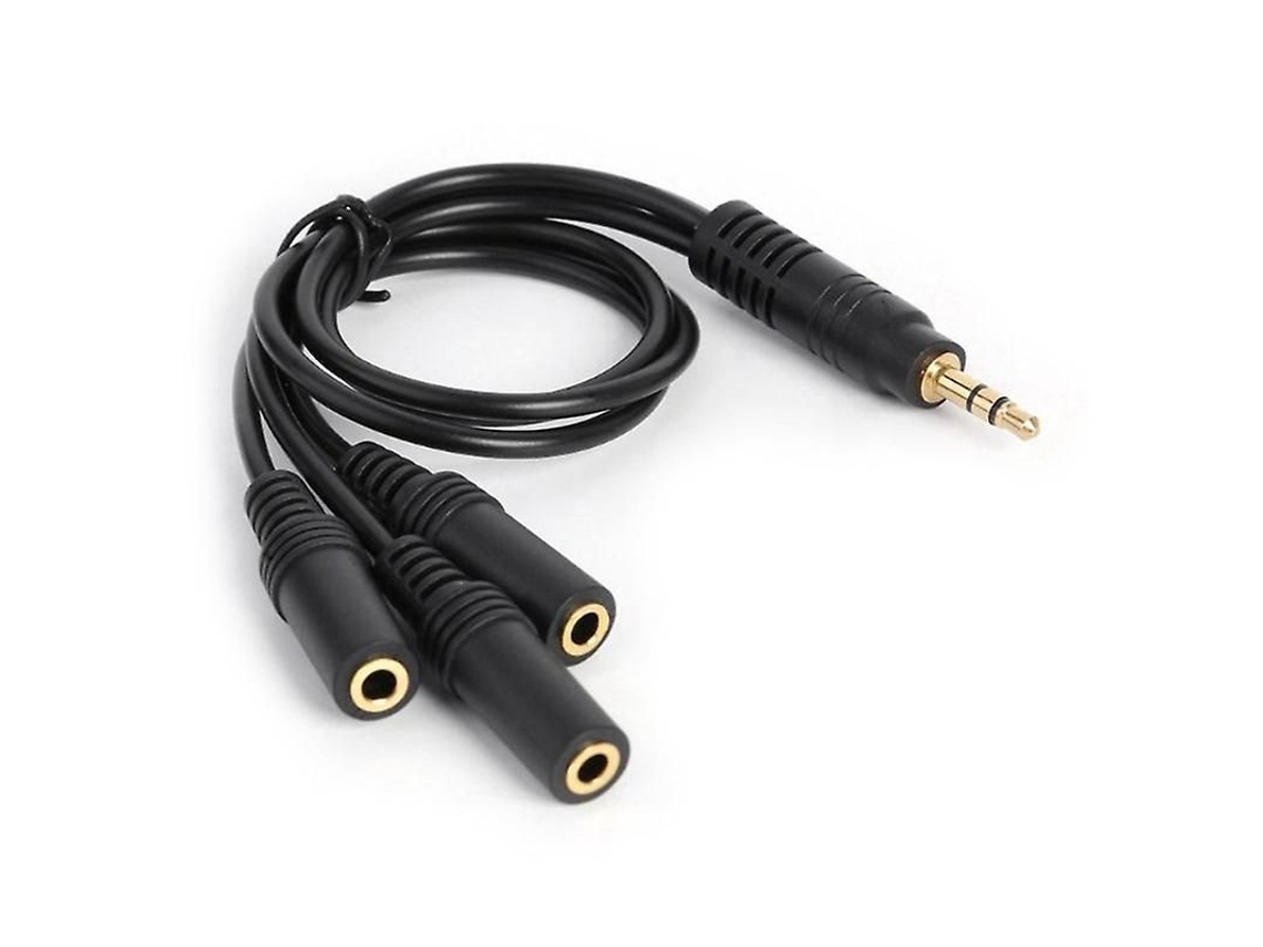 Adaptador Divisor de Áudio Estéreo 3.5mm com Conector Dourado Pvc 1 para 3 para Fones e Dispositivos Móveis