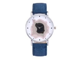 Reloj De Pareja Zhoulianfa Denim Straps Dial Redondo Cuarzo Azul Unisex