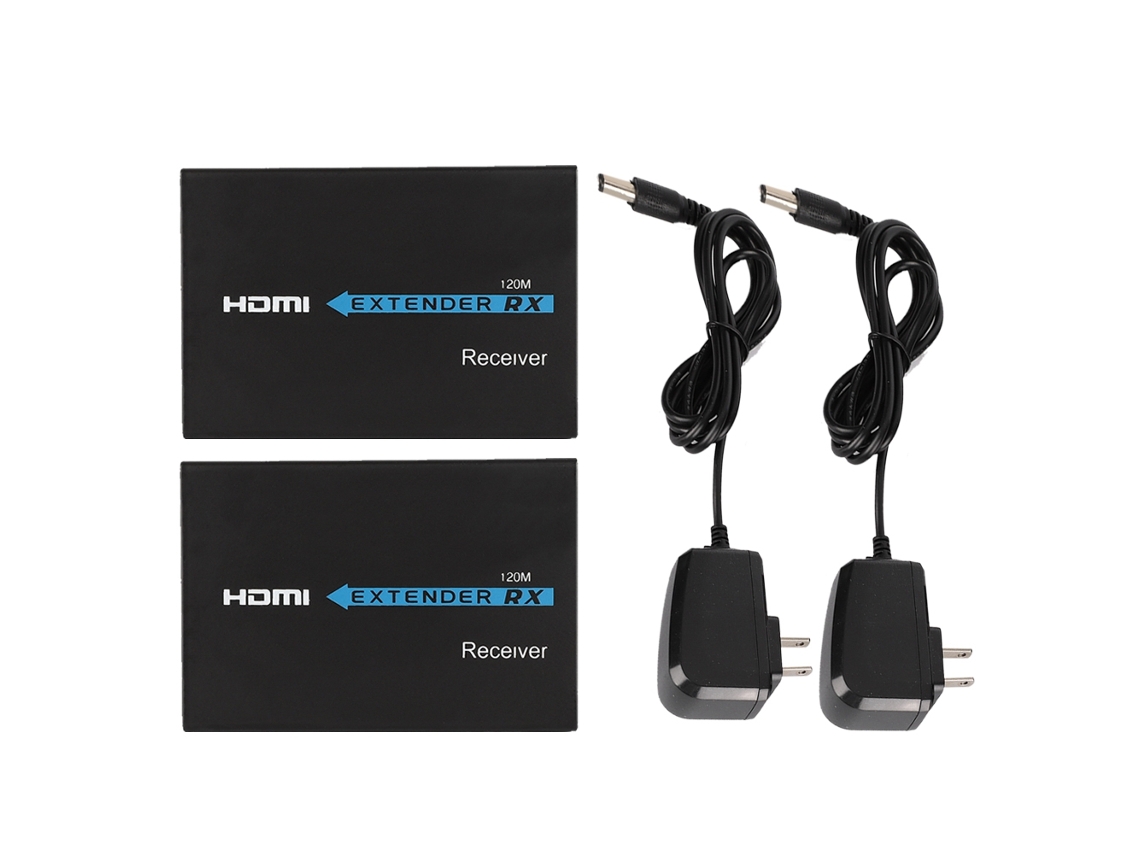 Extensor Hdmi 120m 1080p Com Cabo Ethernet Cat 5e/6 Transmissor Receptor