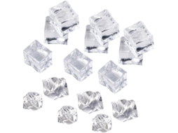 200 Cubos de Gelo Decorativos Reutilizáveis em Acrílico Branco Transparente SFUSHOS