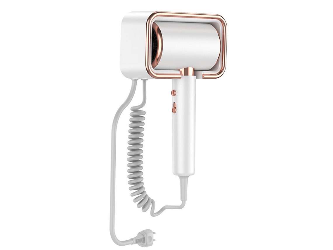 Secador Cabelo Iônico Potente 2000w Montagem Parede Temperatura Constante Sem Danificar 3 Níveis Hotel