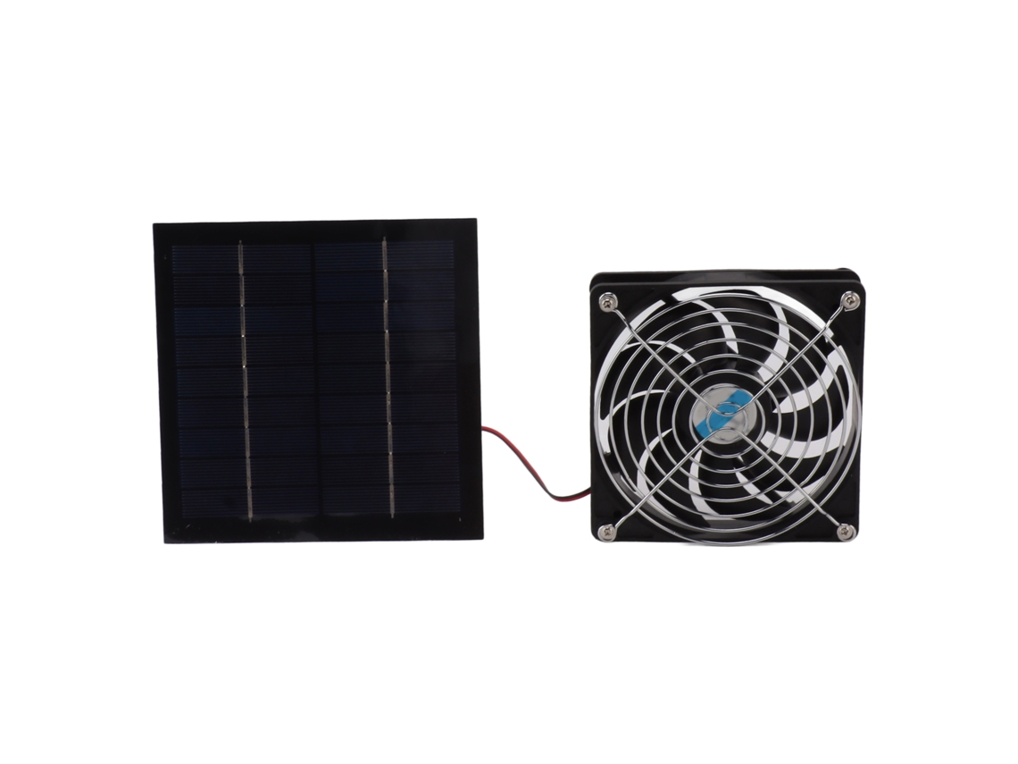 Kit Exaustor Solar Portátil Primerox 20w 12cm para Fogão de Trailer e Casinha de Animal de Estimação