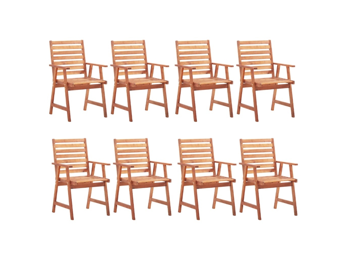 Maison Exclusive - Cadeiras De Jantar P/ Jardim 8 Pcs C/ Almofadões Acácia Maciça