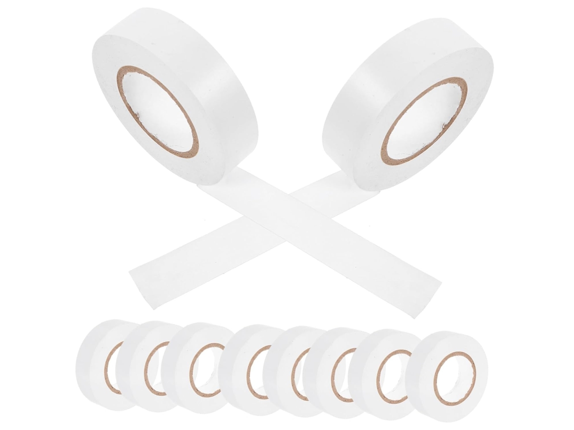 Pacote Com 10 Rolos De Fita Isolante Pvc Cor Clara Para Isolamento Térmico E Elétrico, Baixo Atrito, Adequada Para Uso