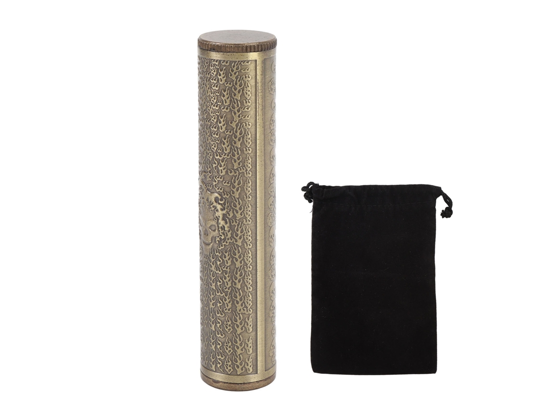 Tubo De Almacenamiento Metalico Estanco Impermeable Portatil De Aleacion De Zinc Para Camping Y Viajes Bronce