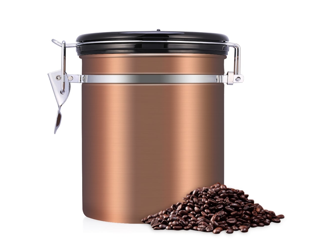 Recipiente Airtight LAXISCREED 1.5l Aço Inox 304 Ouro