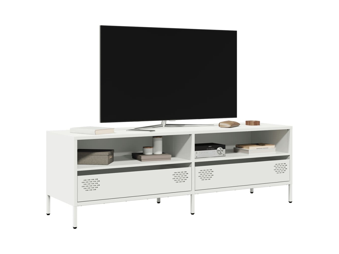 Móvel De Tv 135x39x43,5 Cm Aço Laminado A Frio Branco Dkd Home Decor